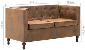 2-osobowa Sofa James 2Q w stylu Chesterfield - brąz