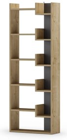 Czarny regał w dekorze dębu 60,5x162 cm Klapo – Marckeric