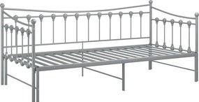 Szare rozkładane łóżko metalowe 90x200 cm H1-N77