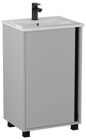 Zestaw Szafka z umywalką FOX 49 cm chinchilla szara/czarna KROFAM