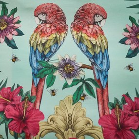 Zielono-niebieska pościel dwuosobowa z satyny bawełnianej 230x220 cm Paradise Parrot – Matthew Williamson