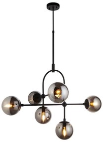 Endon 106661 - Żyrandol na pręcie ONTARIO 6xE14/7W/230V czarny/przydymiony