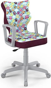 Obrotowe krzesło młodzieżowe Norm Grey rozmiar 6 (159-188 cm) z wzorami