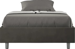 Łóżko wyposażone w stelaż z listwami z pojemnikiem tapicerowane 120x210 microfibra szary Azelia