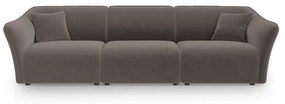 Brązowa aksamitna sofa 292 cm Tokyo – Cosmopolitan Design