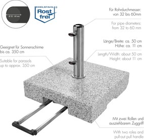 Doppler Granitowy stojak TROLLEY 50 kg