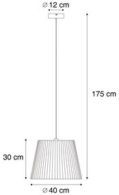 Zewnetrzna Zewnętrzna lampa wisząca czarna z beżowym abażurem ze sznura IP44 - Cava JaylaJapandi Oswietlenie zewnetrzne