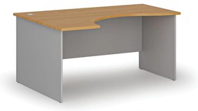 Ergonomiczne biurko PRIMO GRAY, 160x120 cm, lewe, szary/buk
