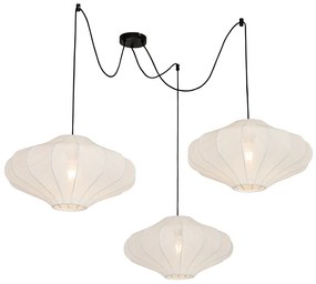 Designerska lampa wisząca biała 50 cm 3-światła - PluJapandi Oswietlenie wewnetrzne