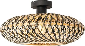 Inteligentna lampa sufitowa czarna bambusowa 40 cm z Wifi A60 - Ostrava