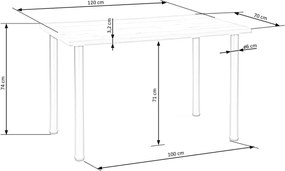 Stół jadalniany na czterech czarnych nogach Modex 2 120
