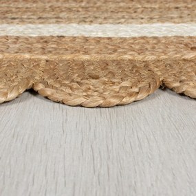 Chodnik z juty tkany ręcznie w naturalnym kolorze/w kolorze kości słoniowej 80x230 cm Grace White – Flair Rugs