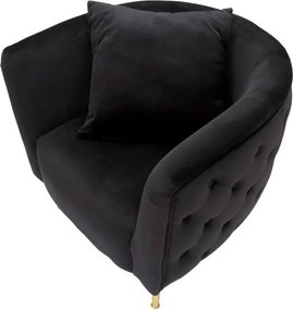 Czarny aksamitny fotel Bucarest – Mauro Ferretti