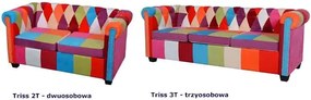 Patchwork sofa w stylu chesterfield trzyosobowa E1-K60
