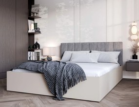 Kaszmirowe łóżko ze sztruksowym wezgłowiem 160x200 N5-E27