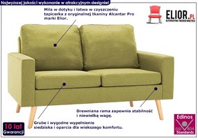 2-osobowa zielona sofa - Eroa 2Q