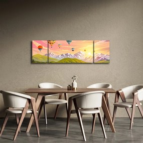 Obraz balonów nad krajobrazem (170x50 cm)