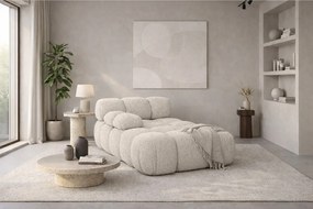 Szezlong modułowy, tkanina bukla Abriamo, Beżowy, Lewy, Selia