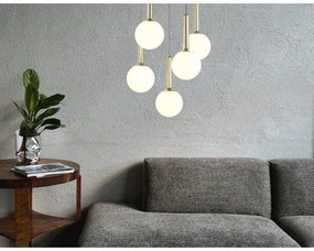 Lampa wisząca w kolorze złota ze szklanym kloszem ø 34 cm One – Squid Lighting