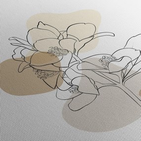 Obraz - Beżowe kwiaty z motylem N⁰1 (170x50 cm)