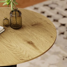 HOMCOM Stół do jadalni Stół kuchenny Okrągły stół, Nowoczesny design, 78 cm x 78 cm x 75 cm, Naturalne drewno