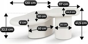 Zestaw Stolików Kawowych ROSALIE Biały Nowoczesny