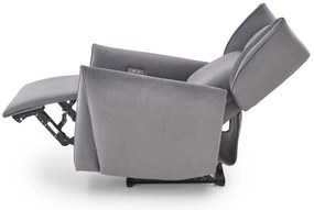 Fotel wypoczynkowy elektrycznie rozkładany popiel GELATO