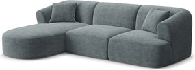 Ciemnoszary sztruksowy narożnik (lewostronny/z szezlongiem) Campi – Cosmopolitan Design
