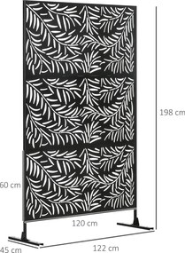 Outsunny Osłona Do Ogrodu 122x45x198cm Stalowy Stabilna Na Zewnątrz | Aosom PL