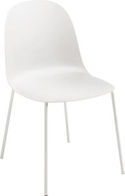 Zestaw 2 nowoczesnych krzeseł „Leandro” z białego polipropylenu z metalową ramą cm 45x50 82h