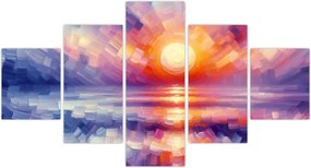 Obraz - Kolorowy artystyczny zachód słońca (125x70 cm)