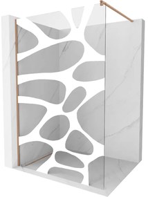 Mexen Kioto ścianka prysznicowa Walk-in 120 x 200 cm, biały wzór 8 mm, miedź szczotkowana - 800-120-101-65-97