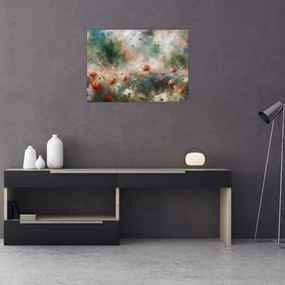 Obraz na szkle – Abstrakcja pola z makami (70x50 cm)