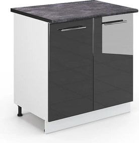 Szafka pod zlew antracyt wysoki połysk 80x60x82 fame-line