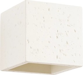 Lampa ścienna industrialny Quad, beton - 1 źródło - L.10 x H.10 cm - beżowy