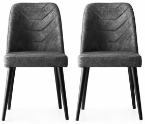 Zestaw krzeseł do jadalni Dallas Anthracite and Black, 2 szt.