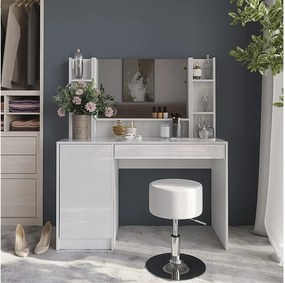 Stół toaletowy biały/biały wysoki połysk 119.8x50.1x76 sherry