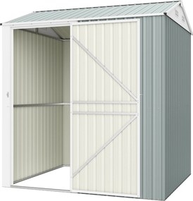 Outsunny Metalowy Domek Ogrodowy 3,5 m², Wysoki Zamykany Schowek z Pochyłym Dachem, Wentylacją i Rękawicami, 209 x 177 x 236 cm | Aosom PL