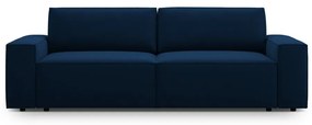 Ciemnoniebieska aksamitna rozkładana/ze schowkiem sofa 247 cm Jodie – Micadoni