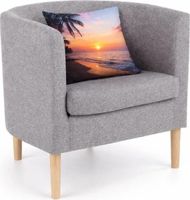 Popielaty kubełkowy fotel wypoczynkowy B3-E21