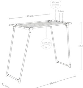 Suszarka na pranie do wanny, wąska 40 cm, FALLA