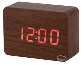 Zegar budzik drewniany led elektroniczny cyfrowy stojący - termometr + data