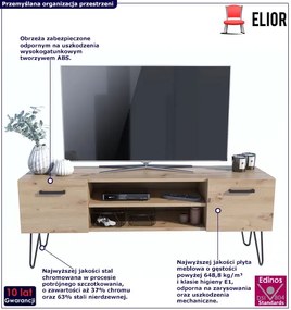 Loftowa szafka RTV w kolorze dąb - Elesar