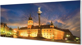 Panel szklany do Kuchni Warszawska Starówka o Zachodzie Słońca