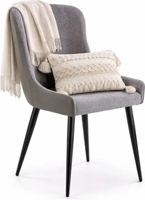 Popielate krzesło tapicerowane do salonu C2-B59