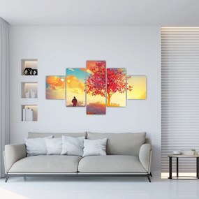 Obraz drzewa na wzgórzu (125x70 cm)