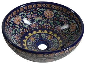 Ciemnoniebieska ceramiczna okrągła umywalka ø 41 cm Priori – Sapho
