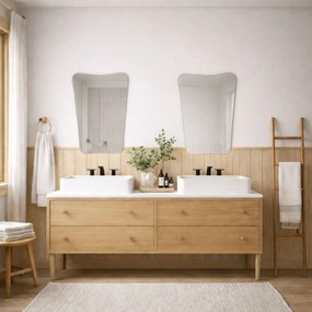 Lustro o nieregularnym kształcie oszlifowane bez podświetlenia LOONA | Różne rozmiary | Różne kolory : Kolor tafli szkła - Brąz, Rozmiar - 60x89 cm