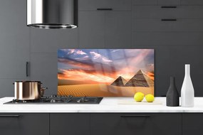 Szkło do Kuchni na Ścianę Pustynna Panorama Z Piramidami