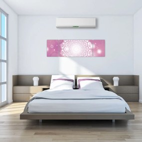 Obraz mandali na różowym tle (170x50 cm)